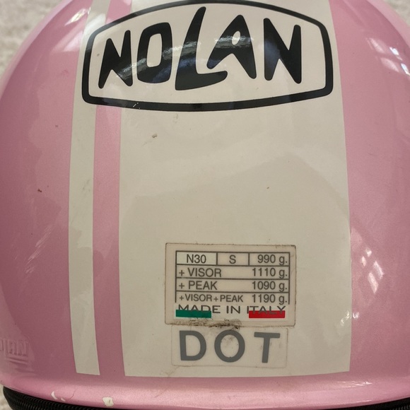 Classic Vintage Nolan N30 Scooter Helmet in Pink/White - Picture 4 of 10